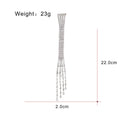 Silver Tone Five Strand Crystal Shoulder Tassel Tassel Metal Brooch Pin view 2