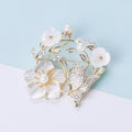 Shell Flower And Butterfly Wreath Brooch Decorative Lapel Pin view 1