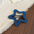Fabric Geometric Snap Hair Clip Denim Plaid 3 Styles view 7