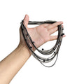 Multi Layer Black Silver Chain Necklace Crystal Beads view 5