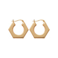 Angular Hoop Earrings in Silver and Gold Tones Metal Tone Jewelry view 5