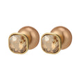 Champagne Pearl Look Crystal Two Part Jacket Stud Earrings view 5