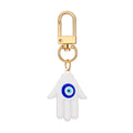 Twelve Piece Gold Tone Colorful Hamsa Evil Eye Clip Keychain Set view 4