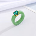 Chunky Translucent Resin Heart Crystal Statement Rings in Five Colors view 3