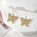 Filigree Butterfly Dangle Earrings Gold Silver Tone 2 Styles view 2