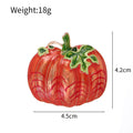 Orange Pumpkin Enamel Metal Brooch Pin for Jackets and Lapels view 2