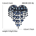 Heart Rhinestone Fringe Brooch in Four Colors Decorative Lapel Pin view 7