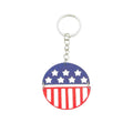 Red, White And Blue Star And Stripe Round Wood Keychain, 2 Options view 5
