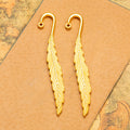 Long Feather Bookmark Hooks in Four Vintage Metal Finishes view 8
