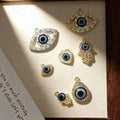 Gold and Silver Tone Rhinestone Evil Eye Loose Charms in Seven Designs view 2