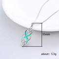Silver Celtic Knot Simulated Opal Pendant Box Chain Necklace view 5