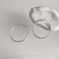 Silver Tone Fine Textured Large Round Hoop Earrings For Women view 4