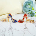 Gold Tone Enamel High Heel Rhinestone Keychain 3 Colors view 4