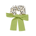 Polka Dot Bow Satin Sheer Green Scrunchies Four Hair Styles view 5