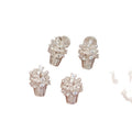Crystal Flower Basket Stud Earrings in Silver and Gold view 5