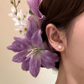 Fabric Lily Calla Flower Duckbill Hair Clip Purple Pink view 2