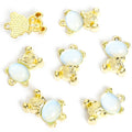 Pastel Bear Cabochon Charms in Gold and Silver Tones view 10