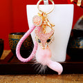 Jeweled Fox Tail Keychains with Fortune Cords and Loose Heart Loops view 3