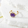 Gold Open Rings Dried Flower Cabochon Nine Floral Styles view 2