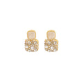 Purple Square Crystal Look Cluster Small Stud Earrings view 5