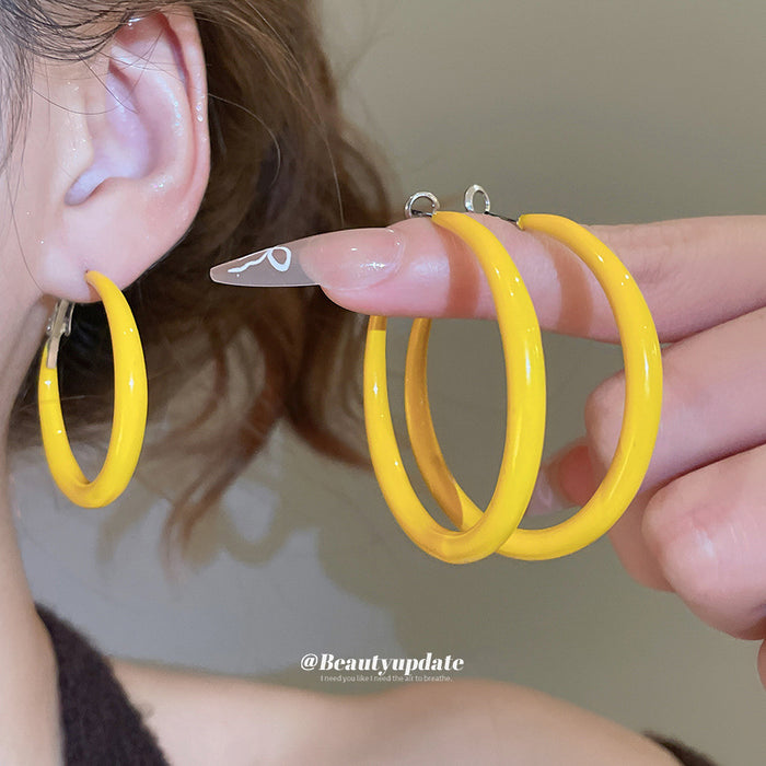 Yellow Hoop Earrings In Large And Small Sizes Jewelry Design