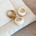 Resin Chunky Dome Ring Three-Piece Sets Brown Beige Blue Green view 6