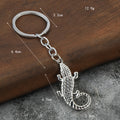 Textured Crocodile Metal Keychain in Gold, Silver, and Gunmetal Tones view 2
