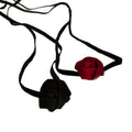 Black Ribbon Rose Choker Necklace With Long Wraparound Ties view 5