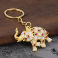 Colorful Elephant Rhinestone Alloy Keychain Gift Accessory