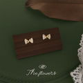 Gold-Tone Pavé Clear Crystal Mini Bow Stud Earrings view 4