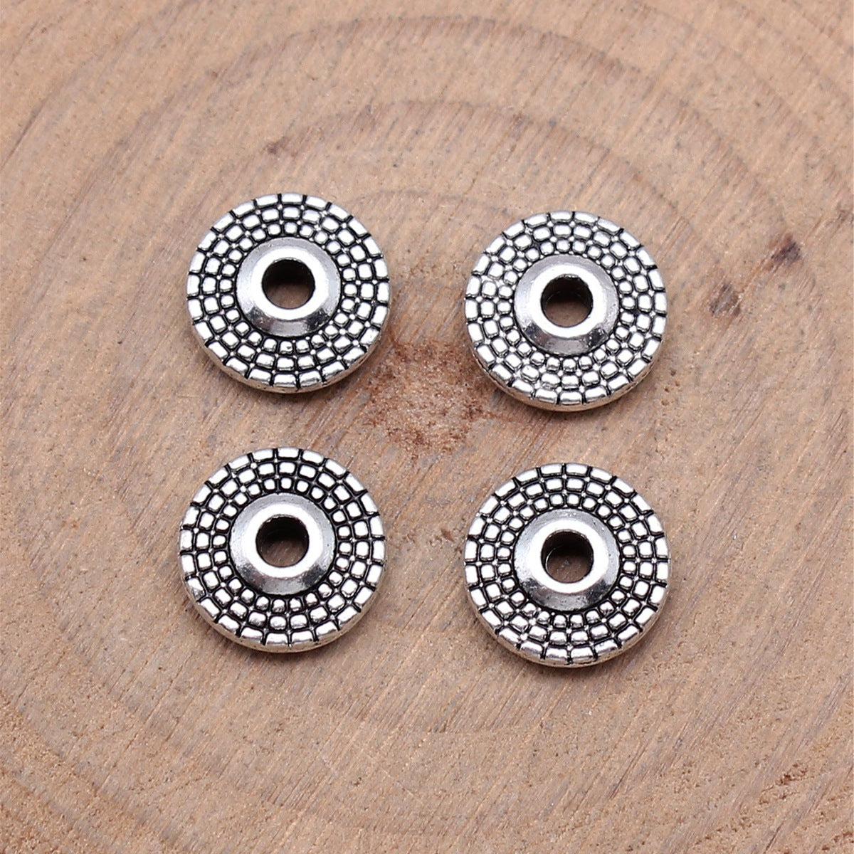 10x10mm 0.86g Multicolor Zinc Alloy Round Wheel Small Hole Spacer Beads for DIY Bracelet Necklace Making