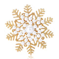 Snowflake Brooch with Pearl-look Center In 2 Color Variants view 1