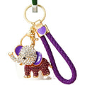 Jeweled Elephant Keychains in Four Colors with Optional Braided Loops view 5