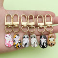Sitting Cat Charm Keychains With Gold-Tone Swivel Clasps view 2