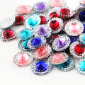 Round Double Row Rhinestone Resin Cabochons in Two Sizes view 4