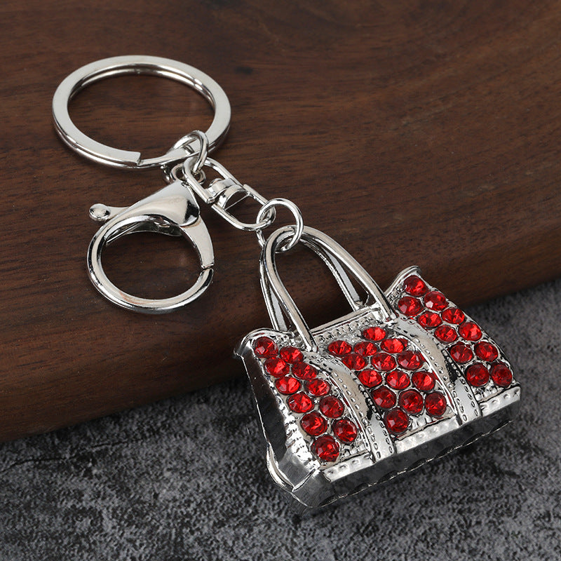 Rhinestone Handbag Keychain Alloy Purse Charm for Women's Bag Accessory