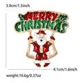 Enamel Santa Merry Christmas Banner Brooch Gold Tone view 5