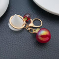 Red-Led Six-Color Iridescent Apple Double Ring Keychain Collection view 4