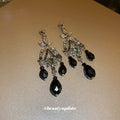 Black Teardrop Chandelier Earrings For Women Jewelry view 3