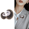 Large and Small Hedgehog Pair Brooch With Textured Quills view 3