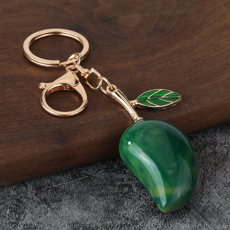Cute Mango Fruit Keychain Resin Bag Charm for Car Keys and Backpack