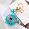 Large Rhinestone Evil Eye Tassel Clip Keychains in Seventeen Designs view 12