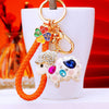 White Crystal-Sheep Orange-Braid-Strap