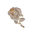 Gold Tone Rose Crystal Metal Brooch Pin for Jackets and Lapels view 5