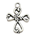 Antique Silver Cross and Heart Metal Charms with 21 Listed Options view 12
