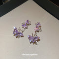 Purple Crystal Butterfly Ear Cuffs with Branch Detail view 4