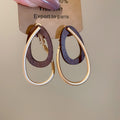 Layered Wood Teardrop Hoop Earrings Statement Jewelry Design view 6
