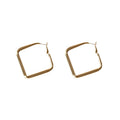 Matte Gold Square Hoop Earrings Geometric Large Open Hoops view 5