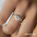 Silver Round CZ Floral Side Dual Band Ring Set Sizes 6-10 view 4