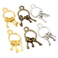 Mini Key Ring Charms with Three Dangling Keys in Four Finishes view 5